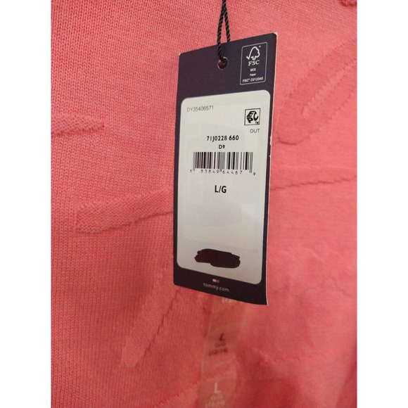 Tommy Hilfiger Youth Girl L (12-14) Sweater NWT Pink Long Sleeve Signature Print - Picture 3 of 5